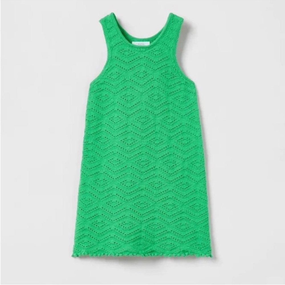 NWT Zara green crochet dress
